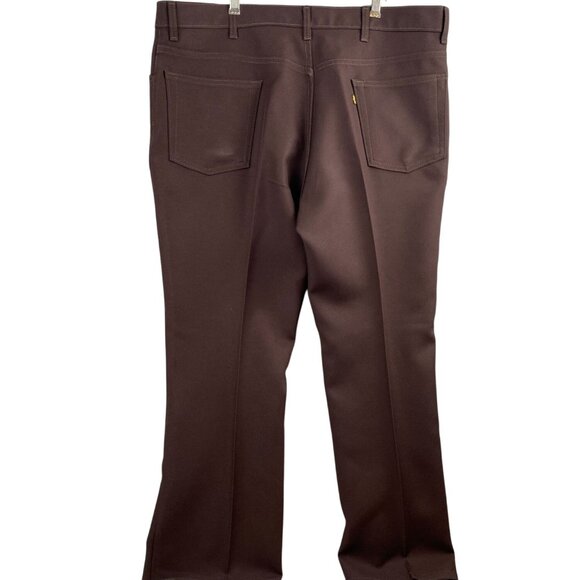 Levis Mens 517 Jeans 42x30 Boot Cut Brown 100% Polyester Vintage 1972 - Picture 2 of 16